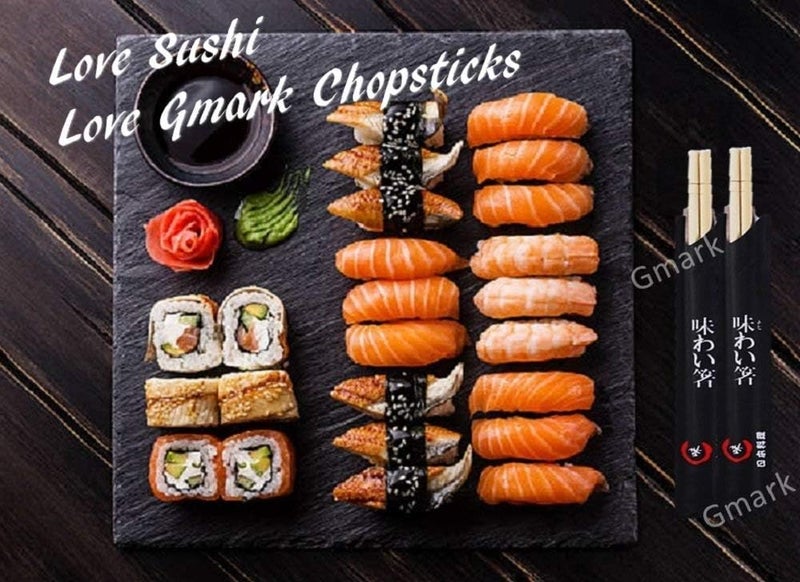 Gmark Disposable Chopsticks Pack of 40 Pair, 9" Japanese Style Sleeved Sushi Chopsticks by Gmark GM1038A - Image 2